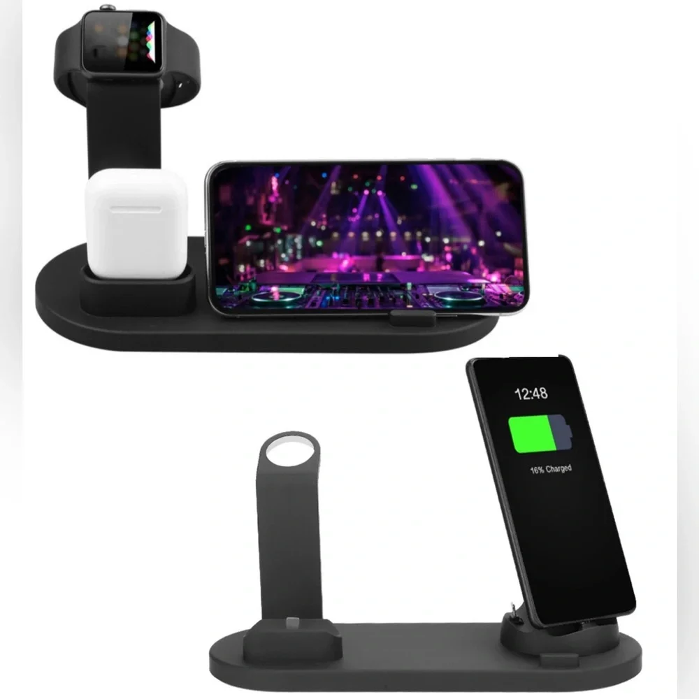 4 in 1 Black Wireless Charging Station
